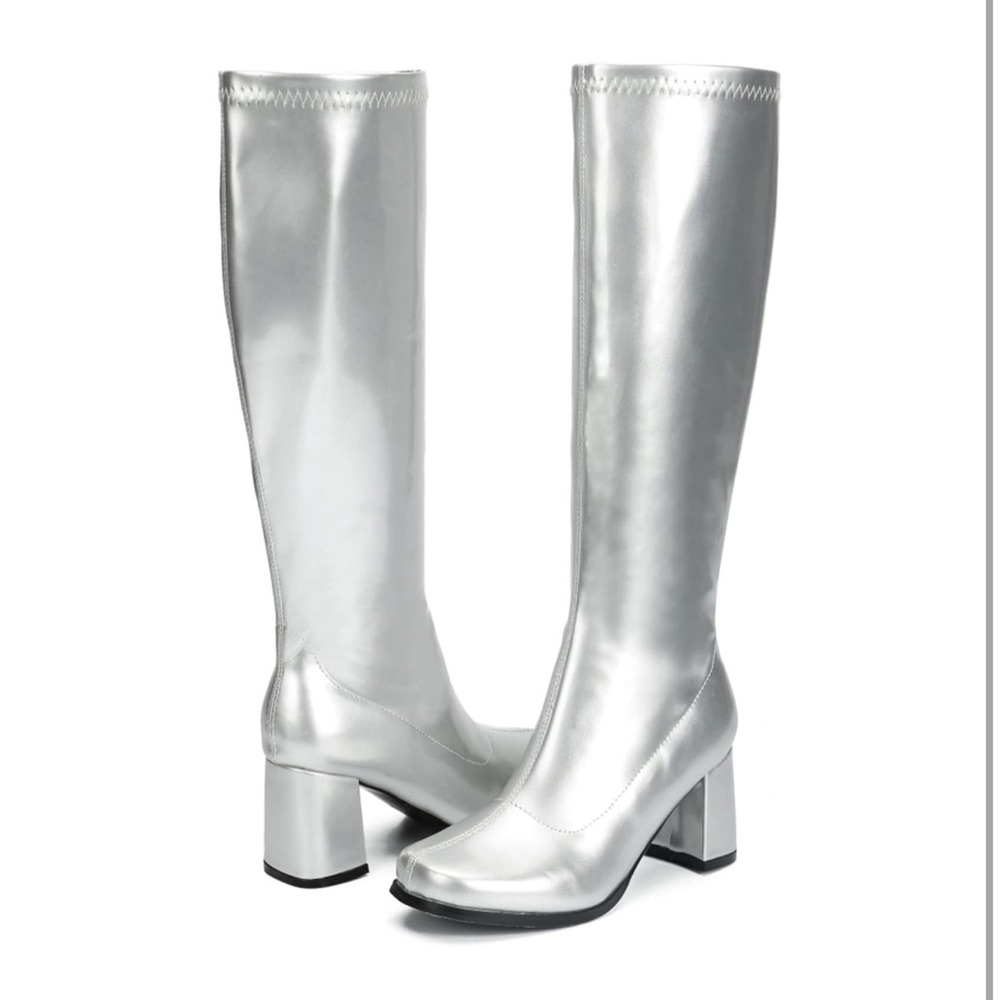 Women's Go Go Boots Over The Knee Block Heel Zipper size 39 (8.5)